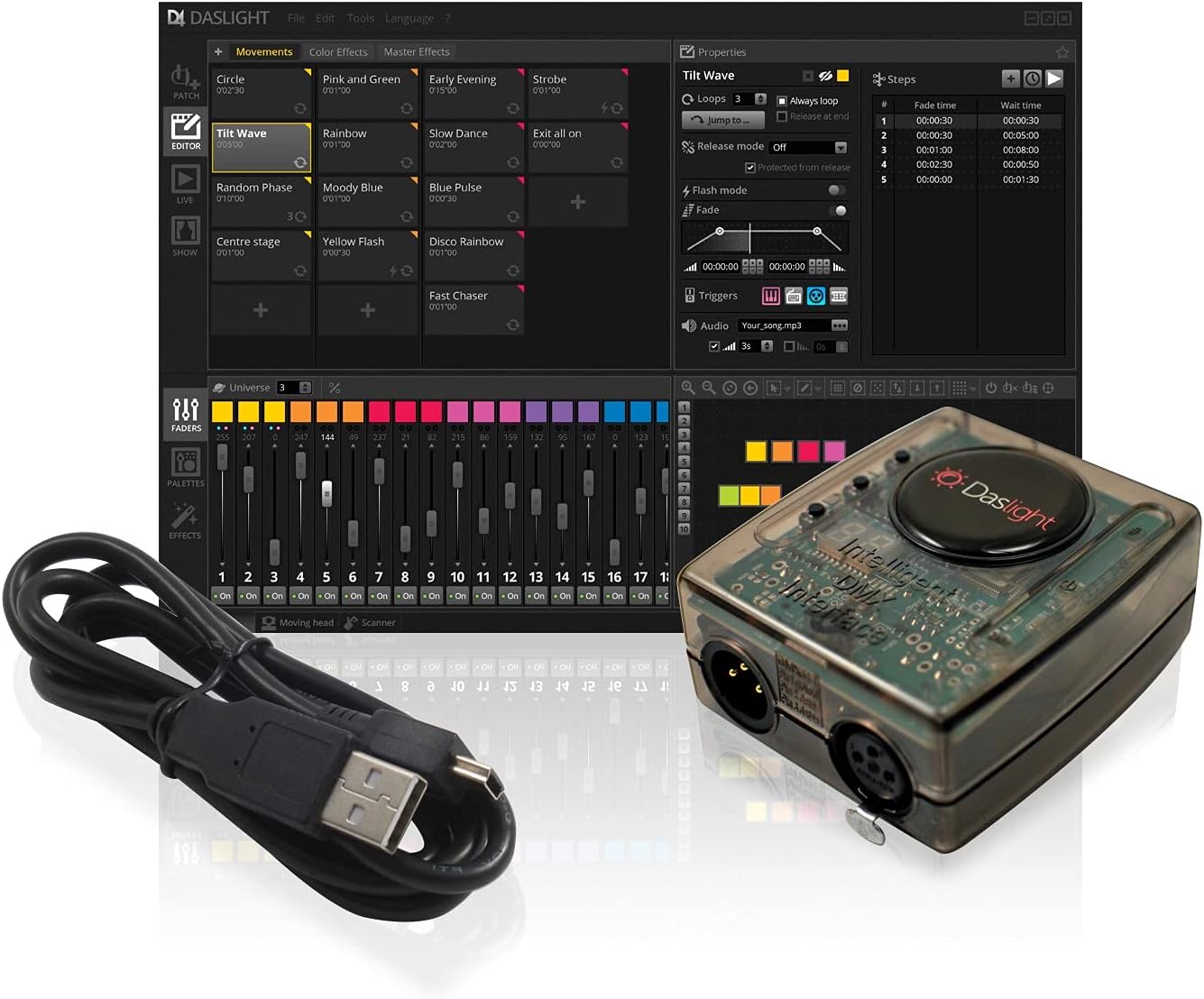 Software de iluminación Daslight 4 DMX para PC Mac